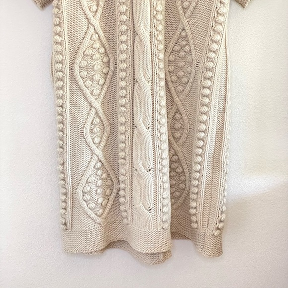 Stella McCartney Wool Cashmere Chunky Cable Knit Bobble Cardigan Dress Ecru IT40 - Picture 6 of 15